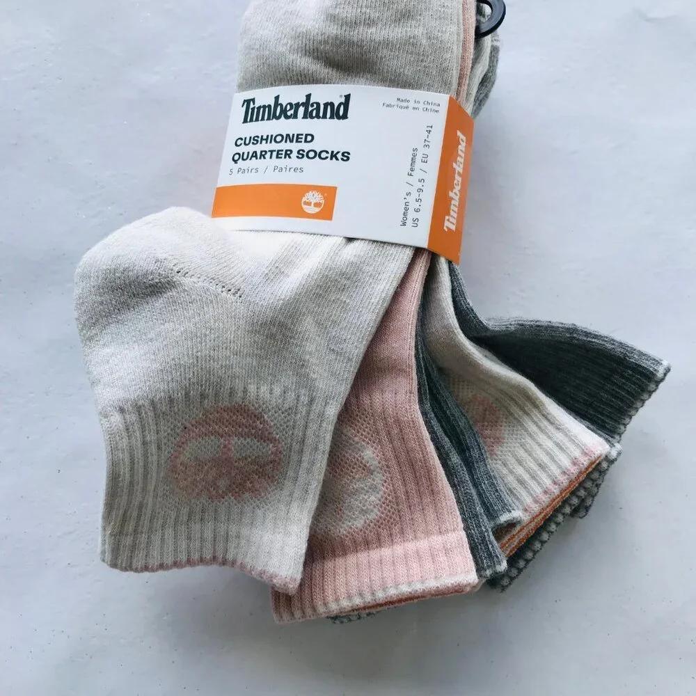 Timberland Women's Cushioned Quarter Socks 5 Pairs Size: 6.5-9.5
